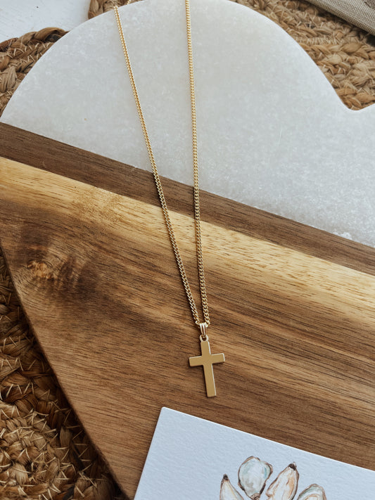 Curb Chain Cross Necklace