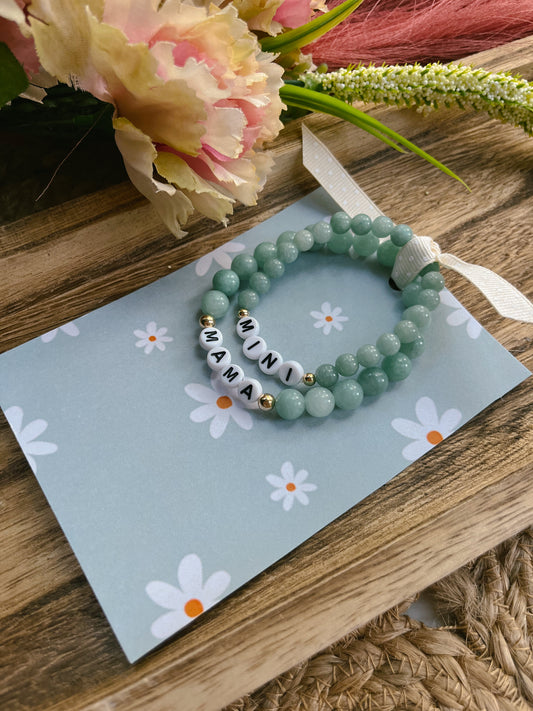 Mama/Mini Gemstone Bracelet Set